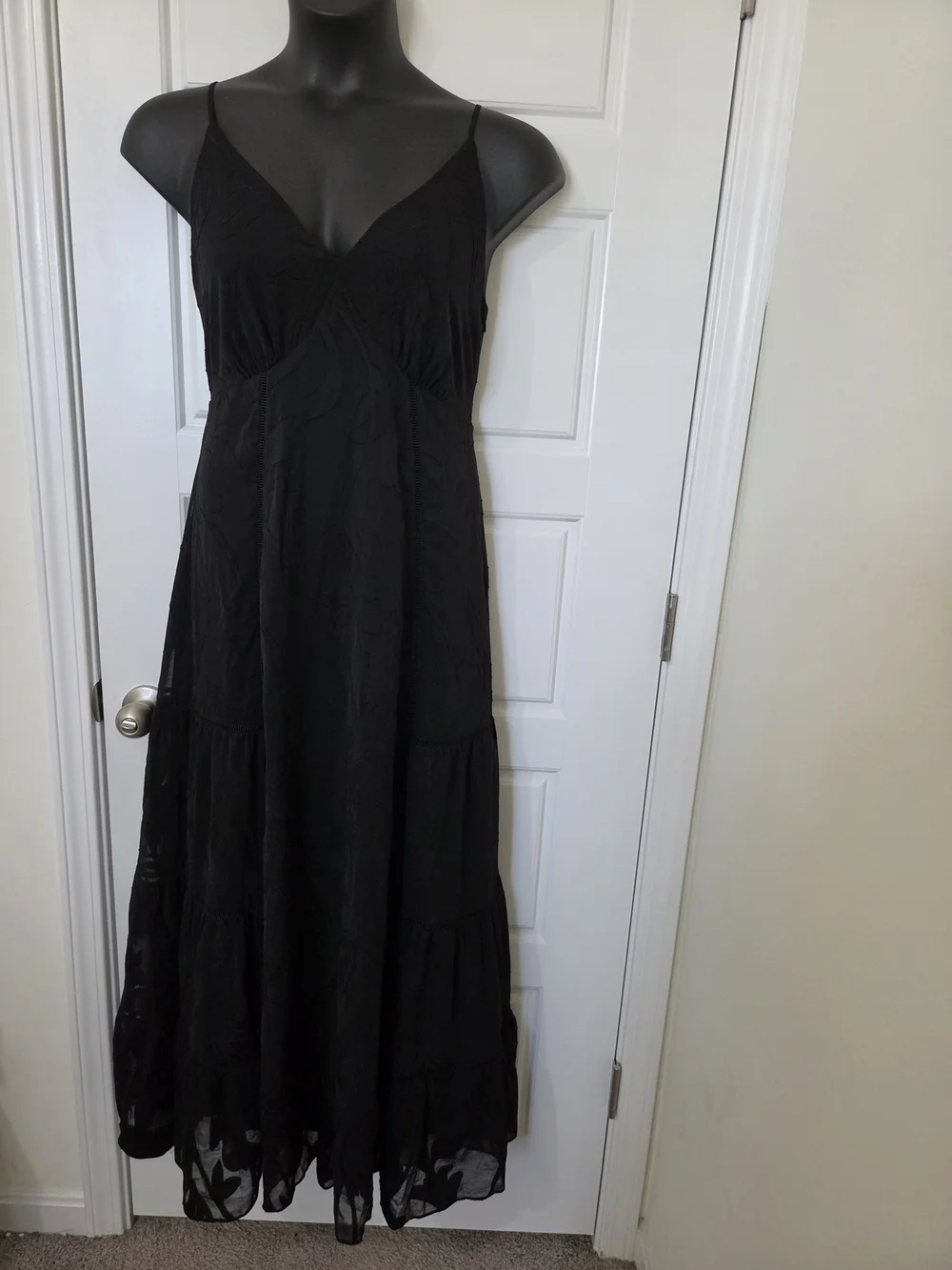 White House Black Market Chiffon Burnout Maxi DressSize 10 NWT